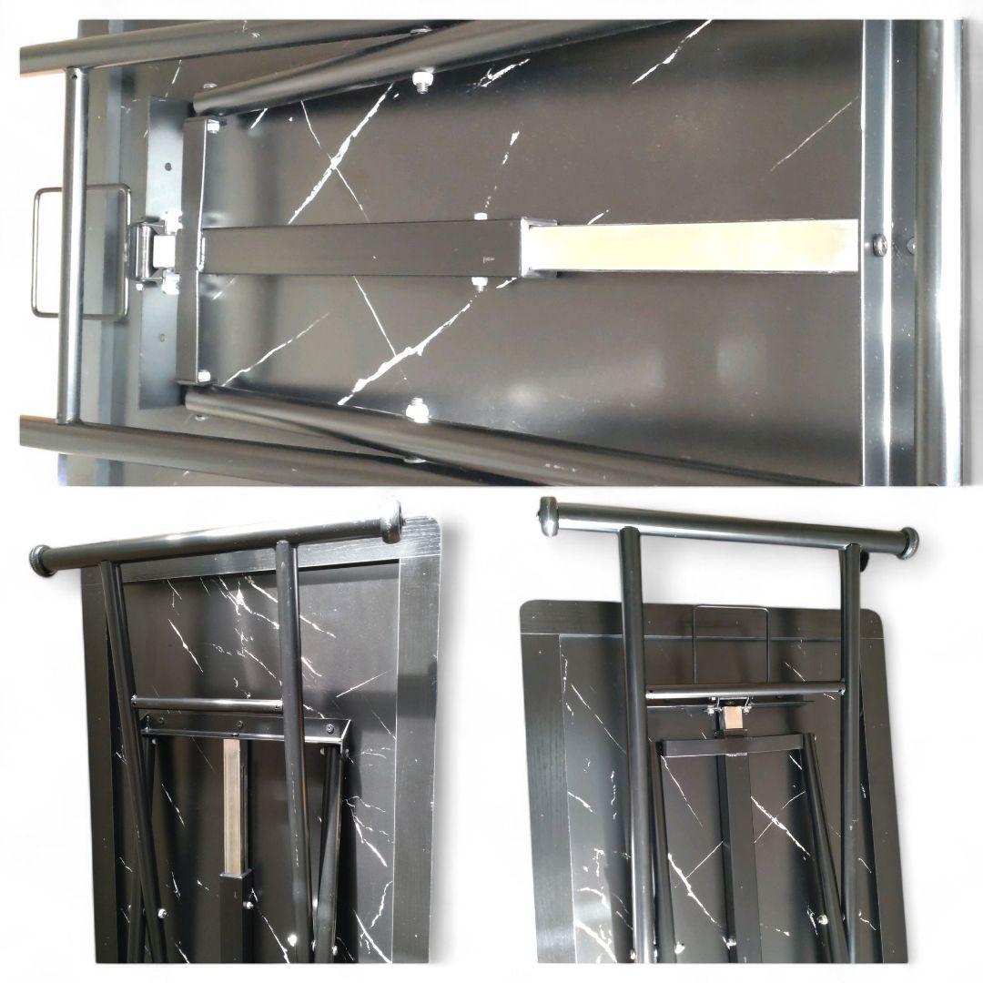 昇降式 テーブル　リフティングテーブル　110 × 60　マーブルストーン調