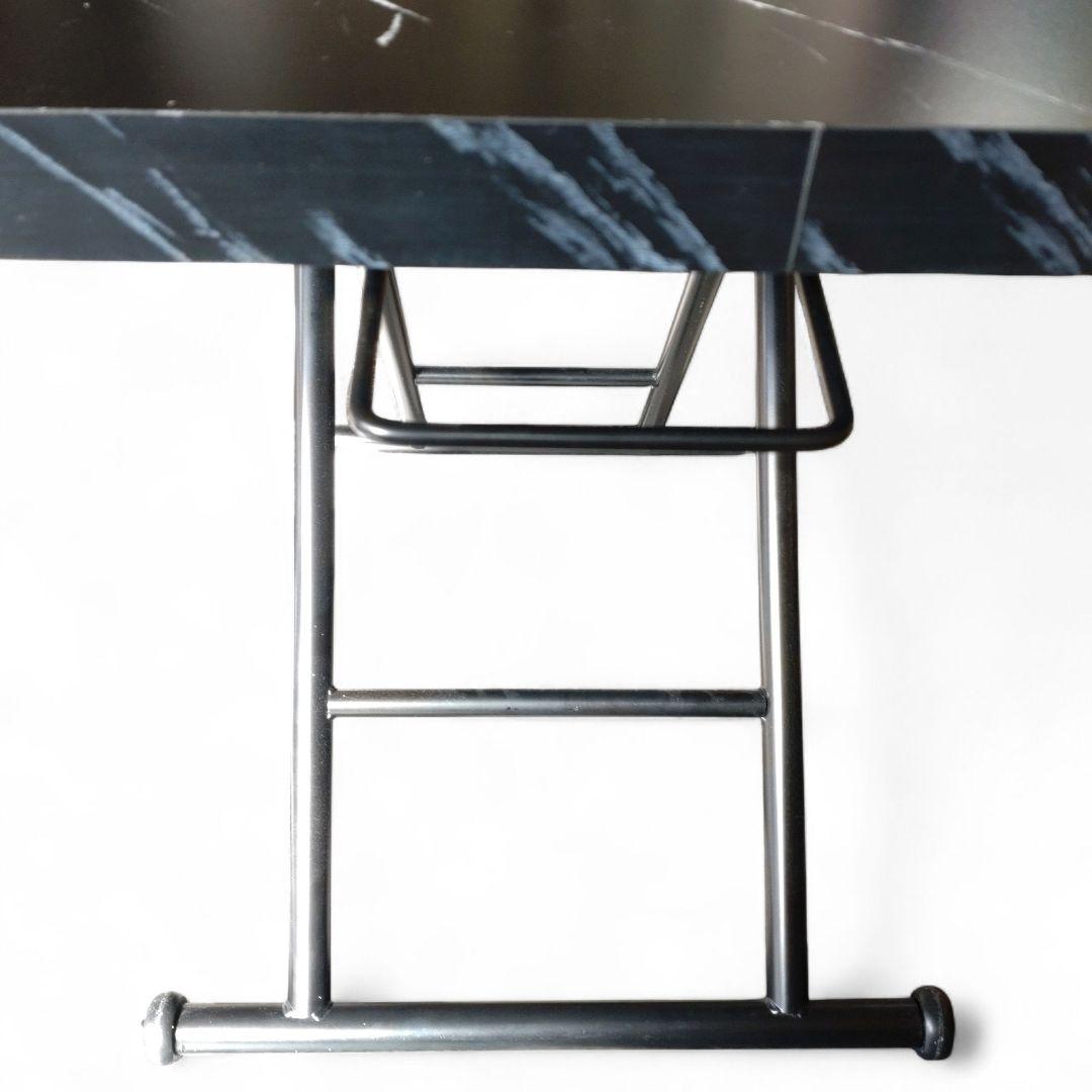 昇降式 テーブル　リフティングテーブル　110 × 60　マーブルストーン調