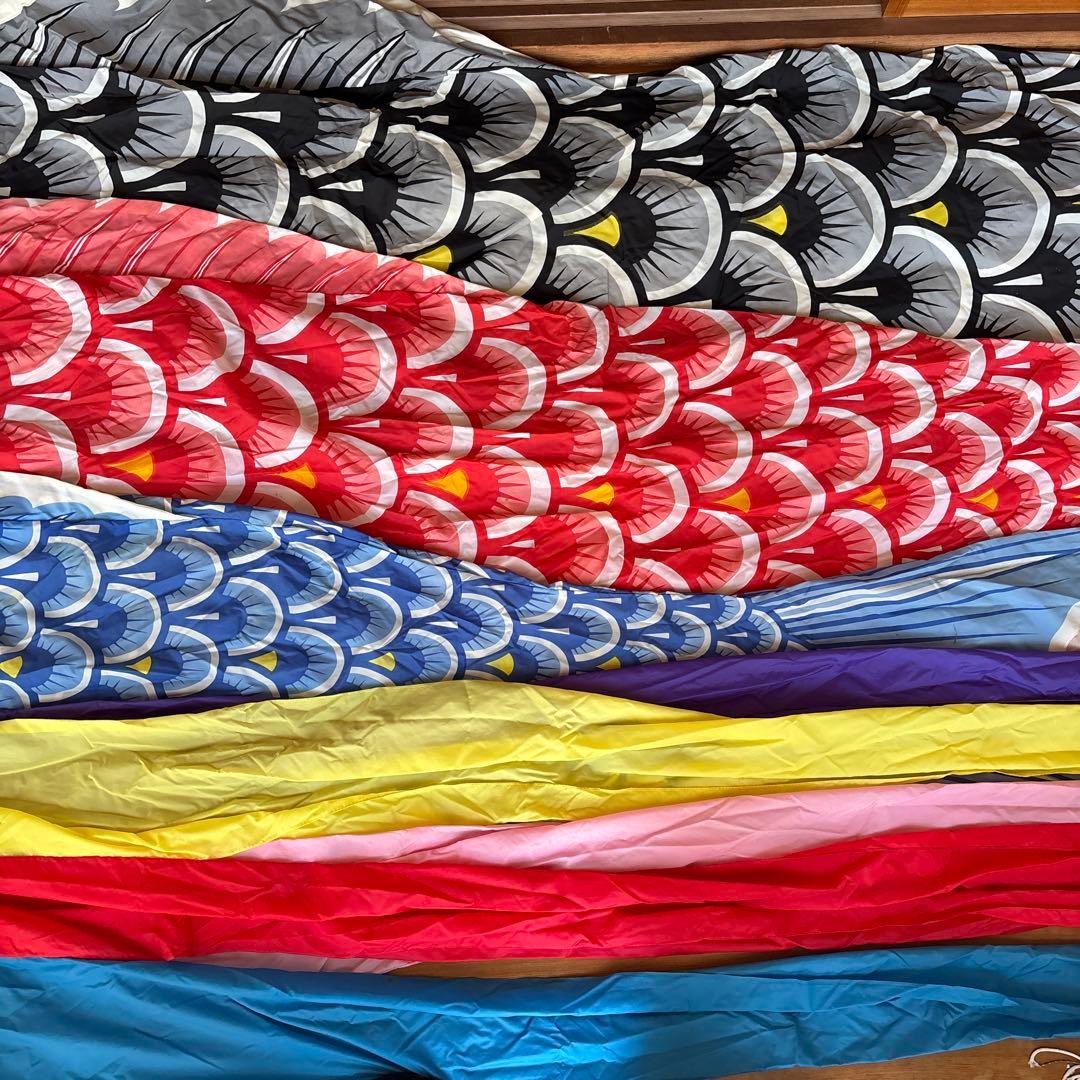 太郎鯉 鯉のぼり ４匹セット(黒6m.赤5m.青4m.五色6m)