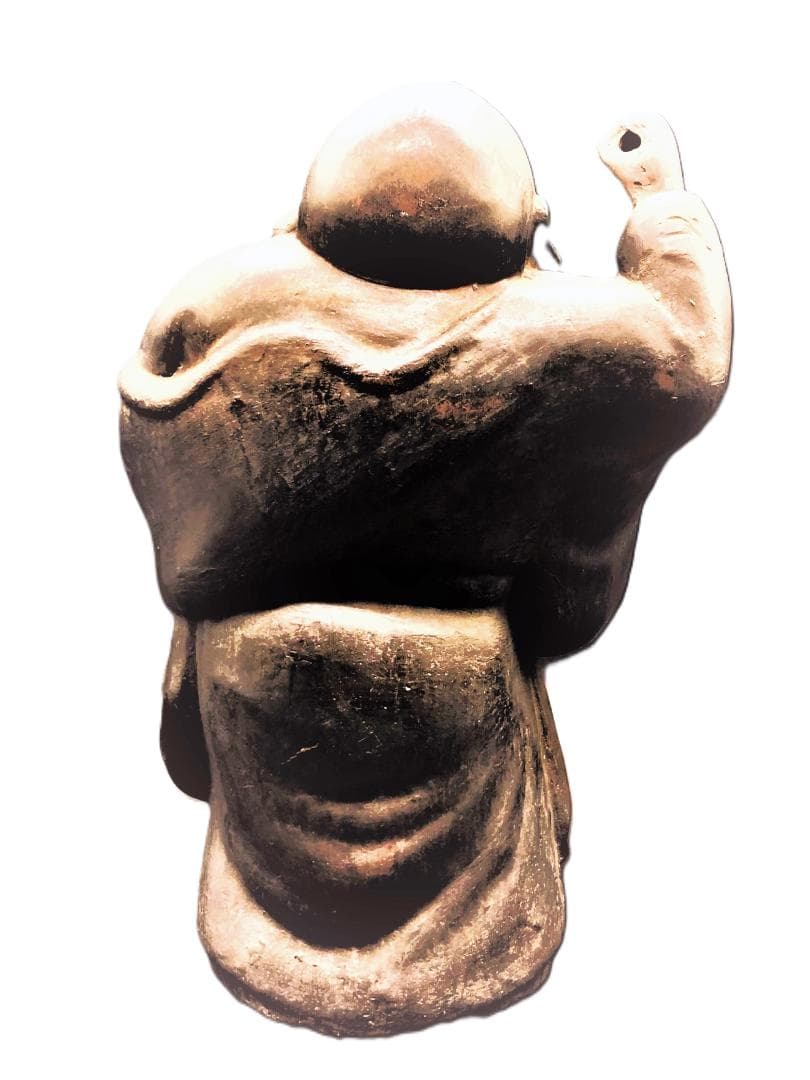 【 江戸期 銅製布袋尊 】　無銘　鋳金師作　36.5ｃｍ　6ｋｇ