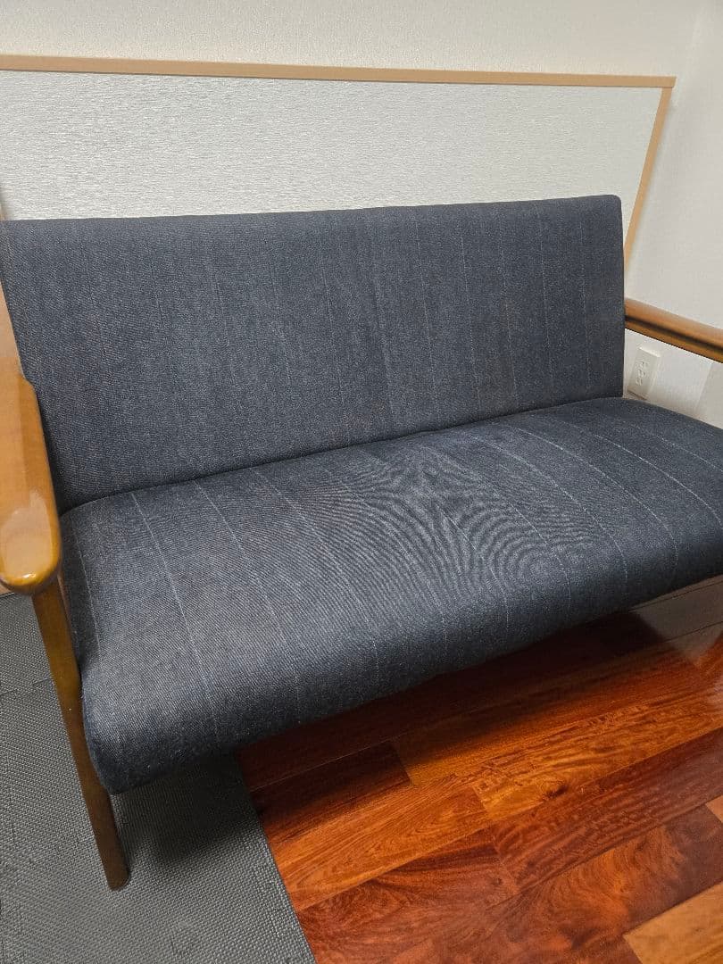 【セット】カリモク60 デニムリメイク Kチェア2シーター&ローテーブル