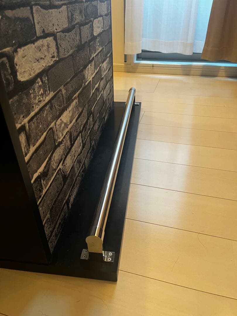 レンガ模様 バーカウンター ガラス天板付き