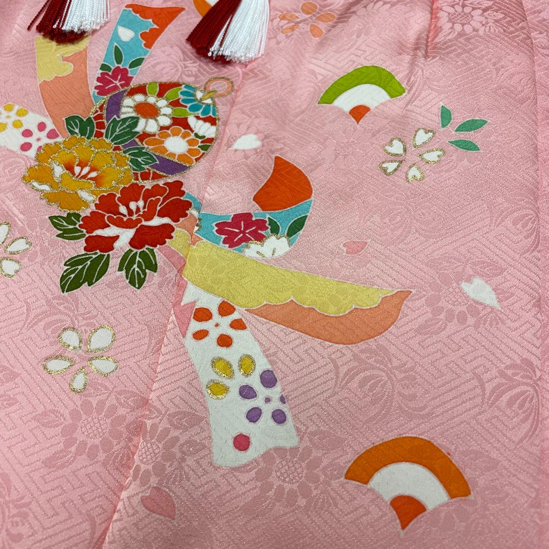 新品 日本製 正絹 ミツ身被布 ヒフ 大和路 七五三 三歳お祝い着 手描き友禅