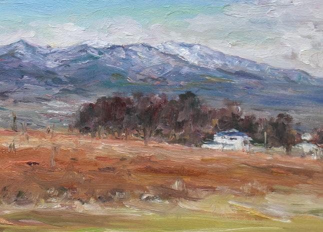 井上司「早春の赤城山」油彩 P6号