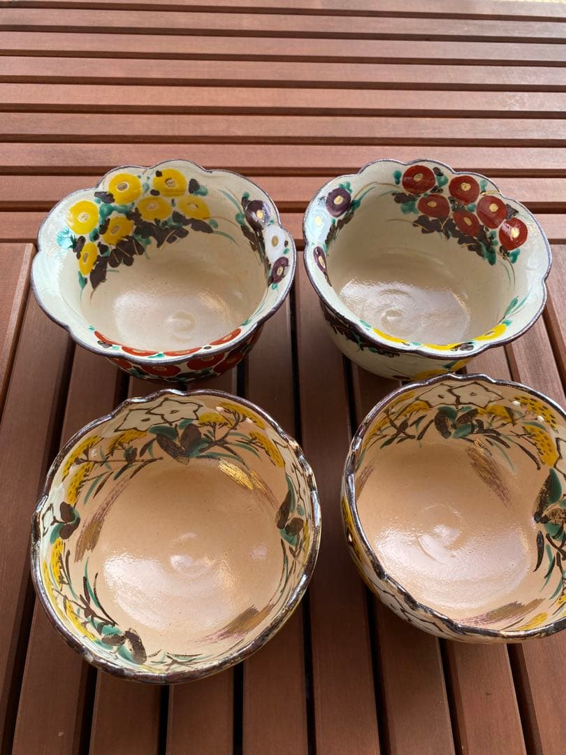 秋の乾山写透かし秋草向付2客万寿菊向付2客　合計４客 新品未使用　京焼