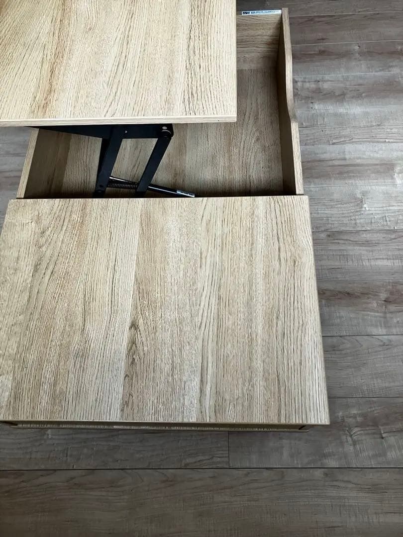 美品　ニトリ　昇降リビングテーブル　収納引き出し付き　ローテーブル　北欧　木目