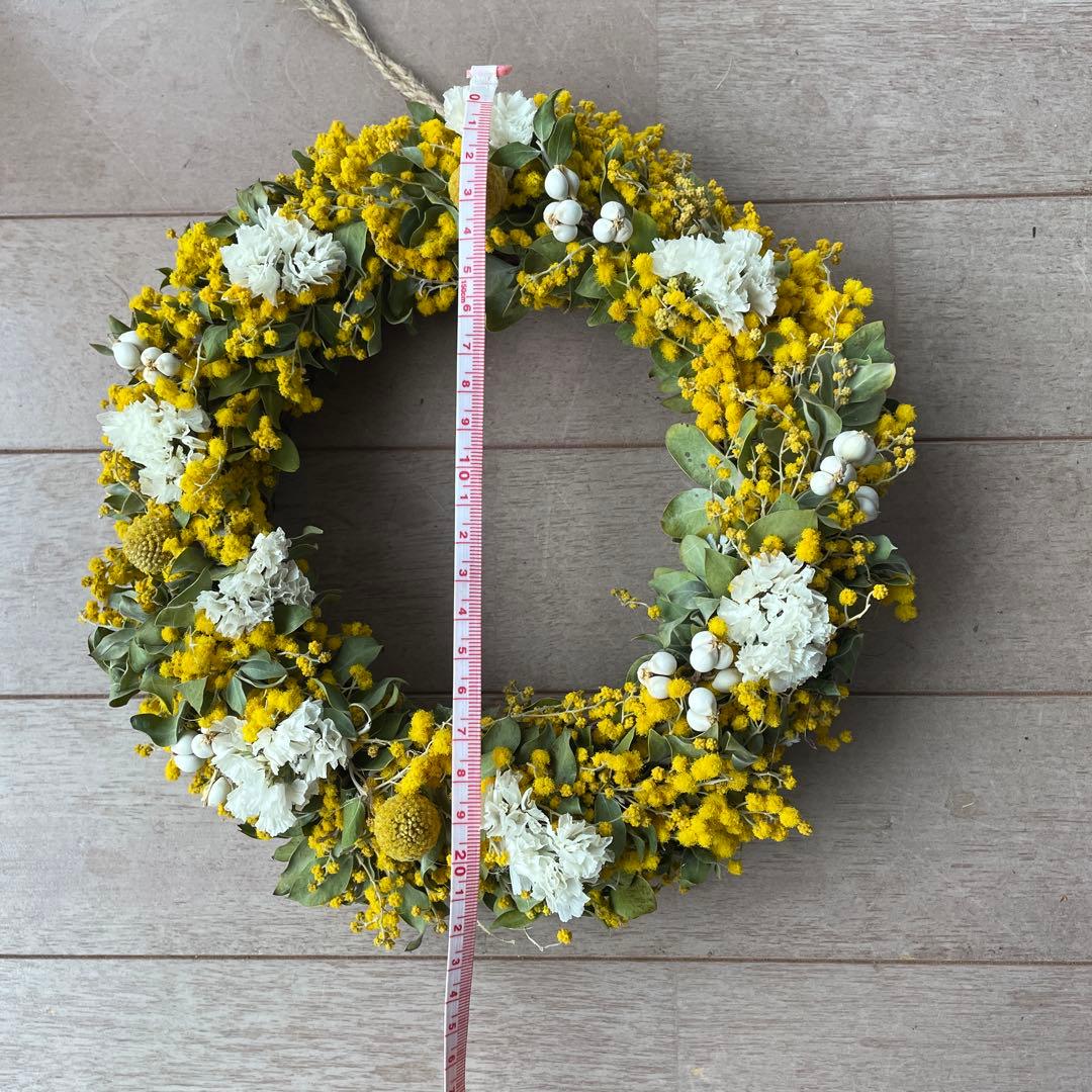 フレッシュミモザ（パールアカシア）のリース 直径約21cm - メルカリ