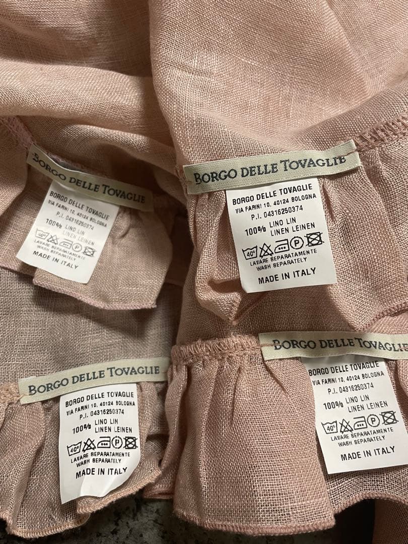 未使用 ボルゴデレトヴァーリエ リネン テーブルナプキン イタリア製 4枚セット