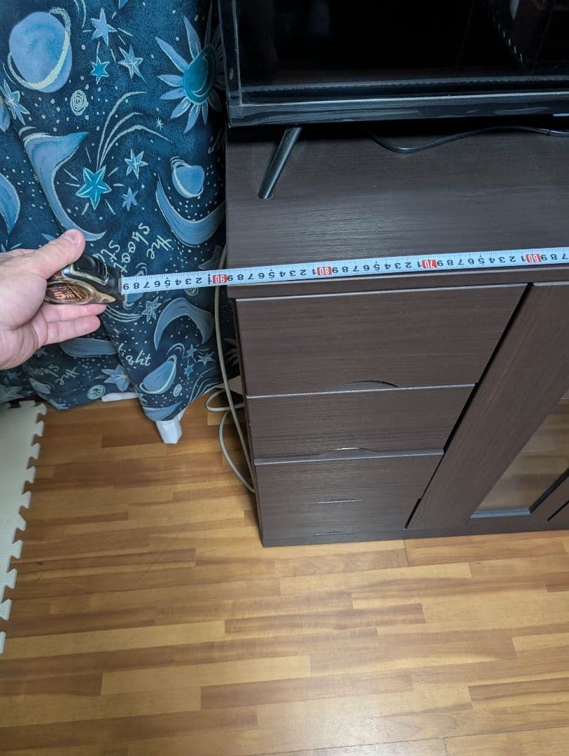 木製ラック ダークブラウン 4引き出し 2扉