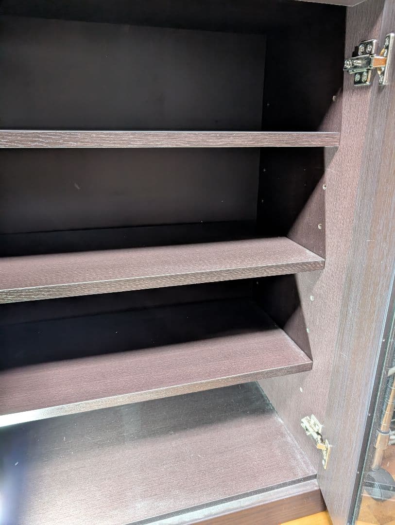 木製ラック ダークブラウン 4引き出し 2扉