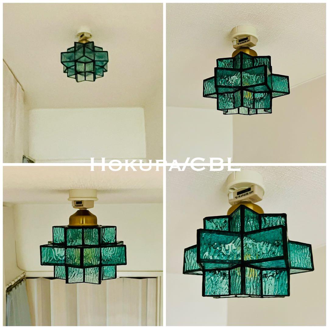 天井照明 シーリングライト Hokupa/CBL ステンドグラス E26 LED