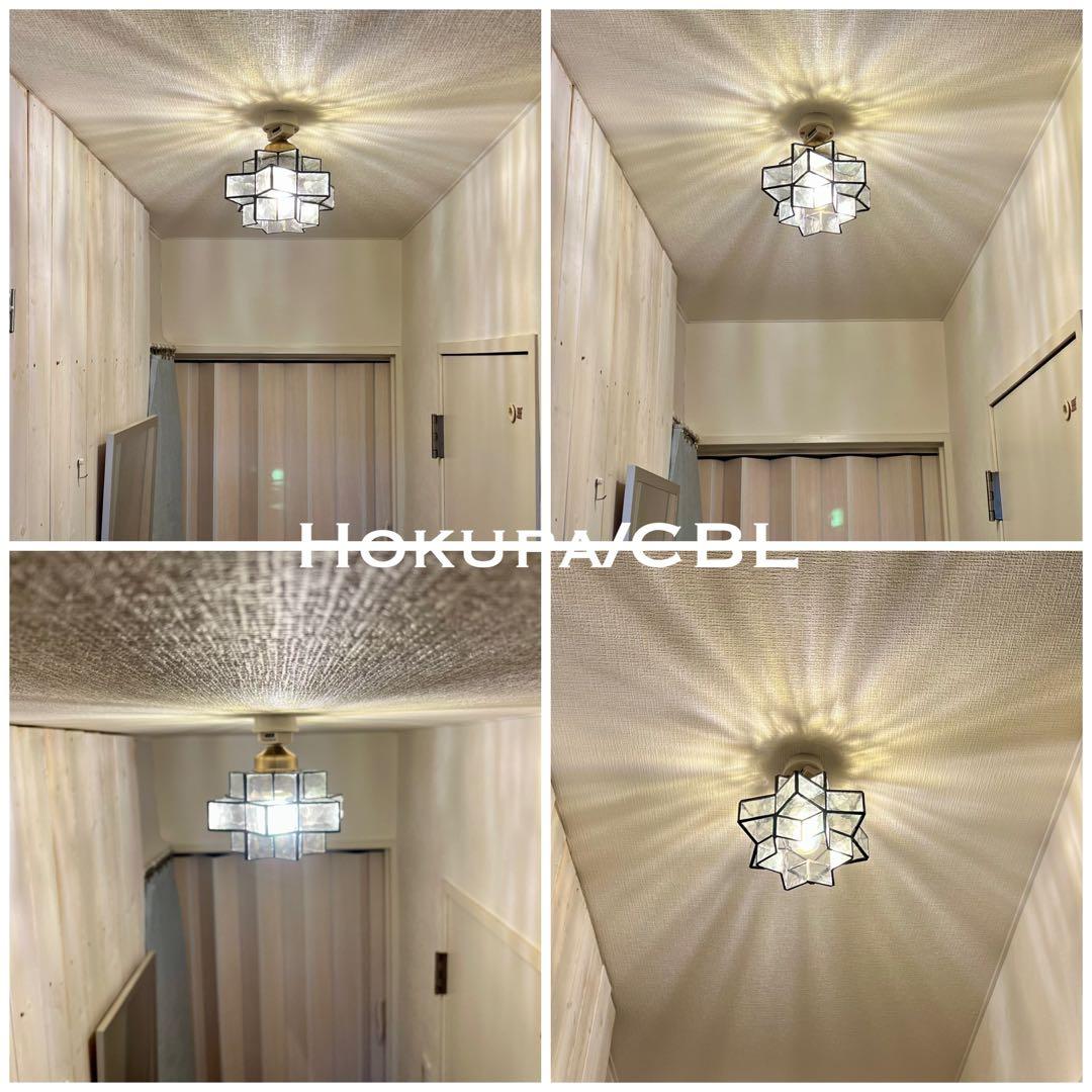 天井照明 シーリングライト Hokupa/CBL ステンドグラス E26 LED