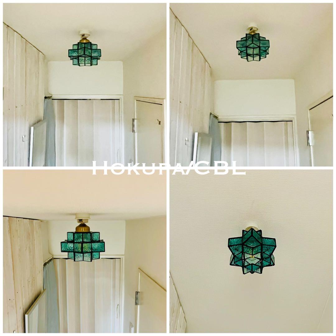 天井照明 シーリングライト Hokupa/CBL ステンドグラス E26 LED