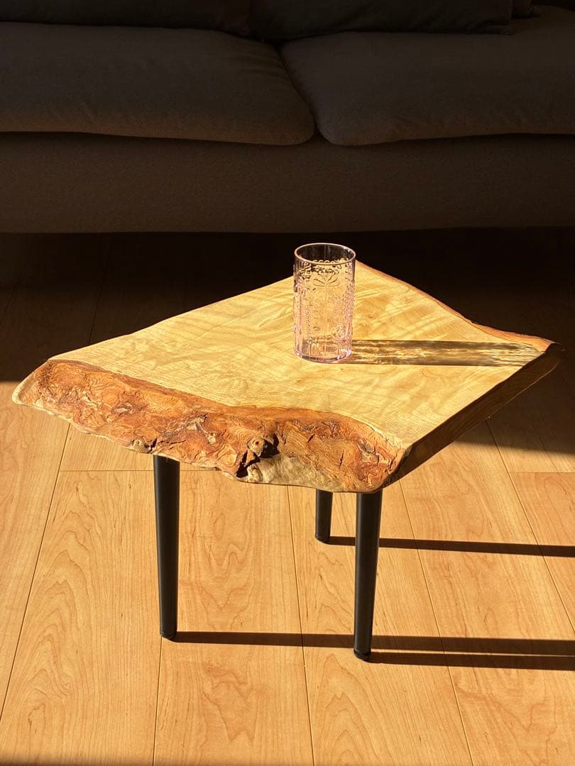 【現品限り】国産楠（くすのき）天然無垢一枚板 サイドテーブル　一点もの