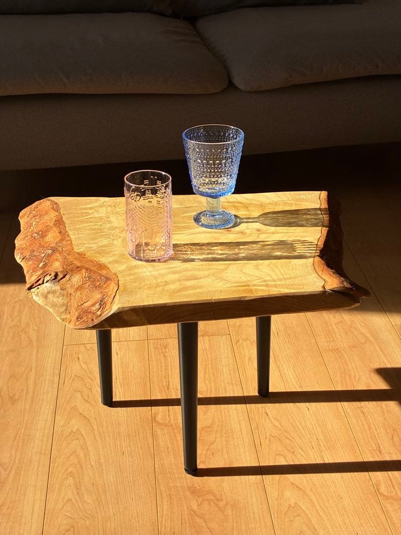 【現品限り】国産楠（くすのき）天然無垢一枚板 サイドテーブル　一点もの