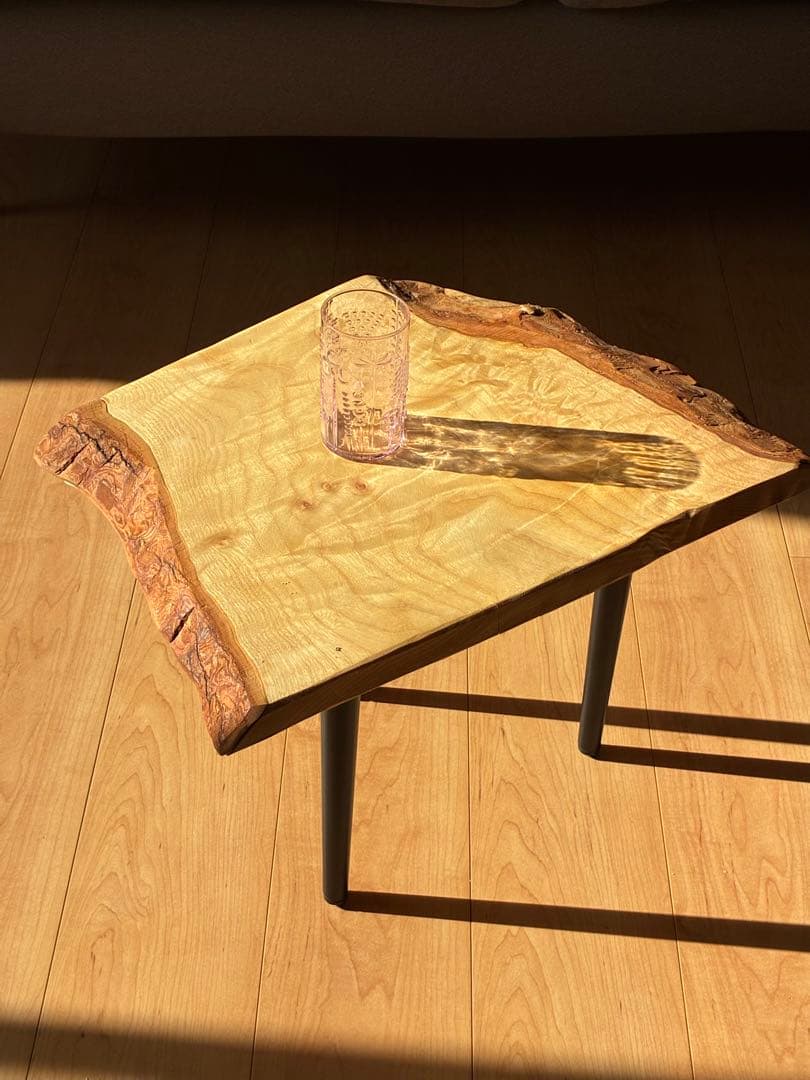 【現品限り】国産楠（くすのき）天然無垢一枚板 サイドテーブル　一点もの