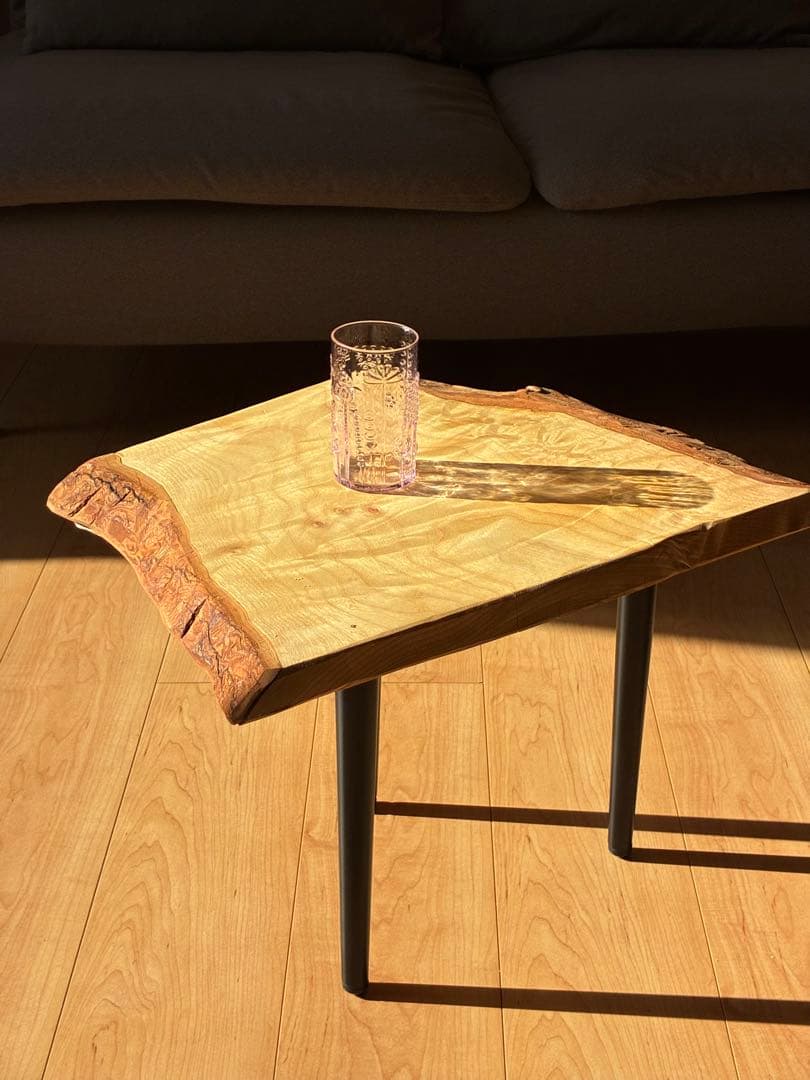 【現品限り】国産楠（くすのき）天然無垢一枚板 サイドテーブル　一点もの