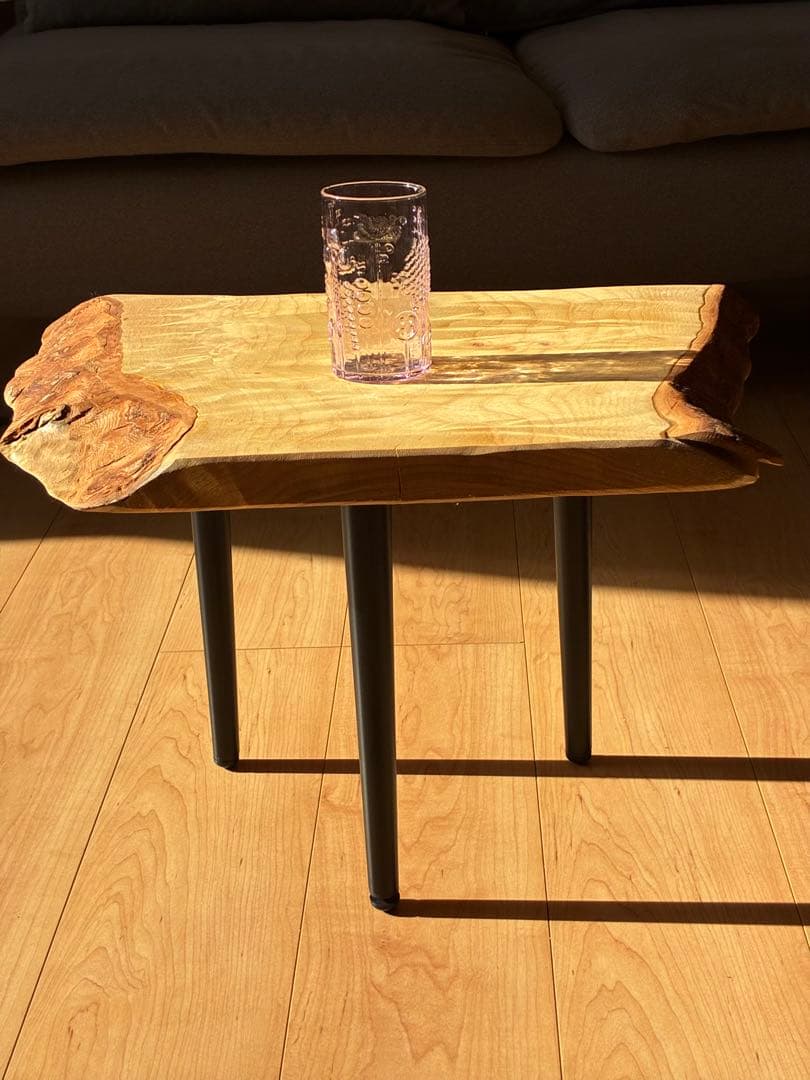 【現品限り】国産楠（くすのき）天然無垢一枚板 サイドテーブル　一点もの