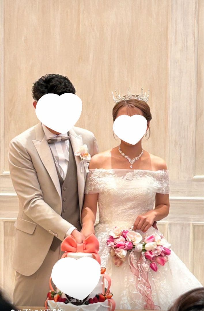 ウェディングブーケ ピンク ホワイト　オーダー リボン型