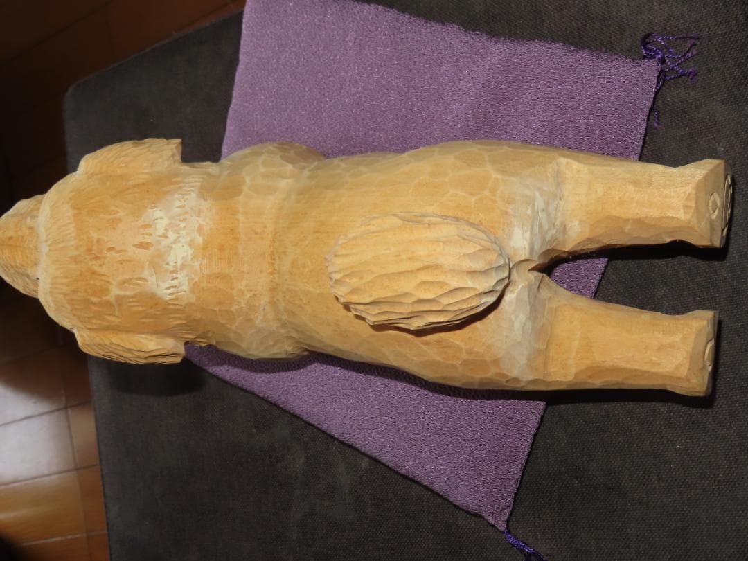 1 金岡作 金岡茂幸？　犬　イヌ 一刀彫　木彫り　木彫刻　アイヌ　北海道