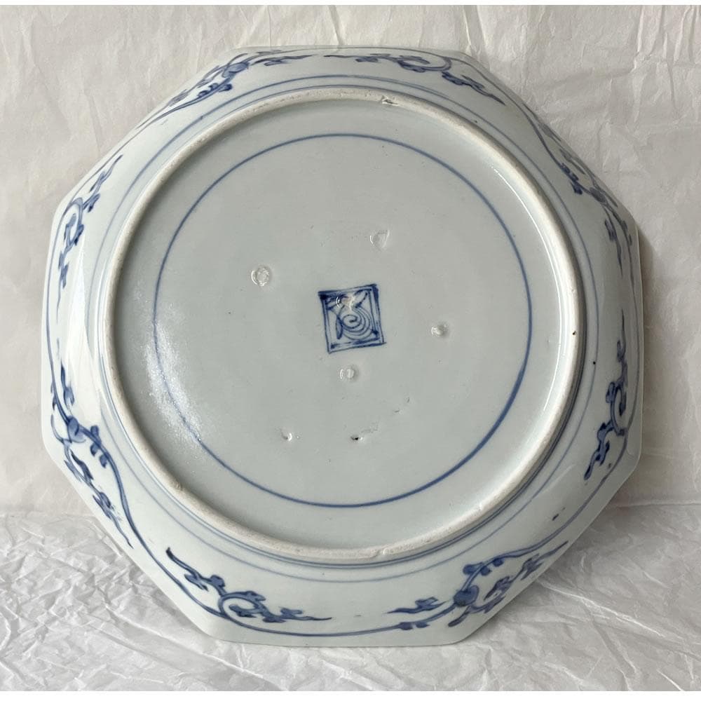 F1419 古伊万里 染付 八角皿 一枚 渦福 柿右衛門 角福 - メルカリ