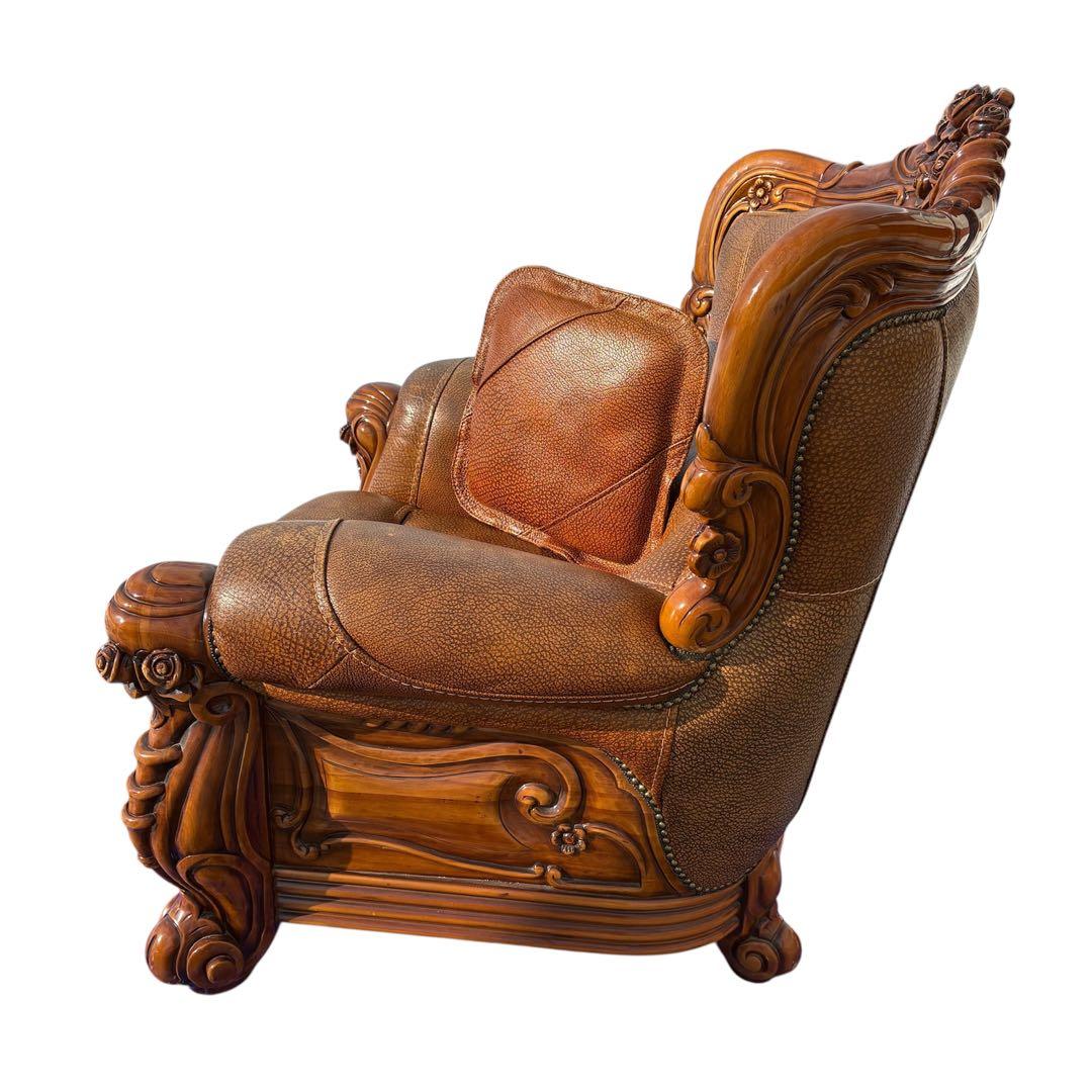 【送料込】ロココ調　ヴィンテージ　1Pソファ　ヨーロピアン　アンティーク　②