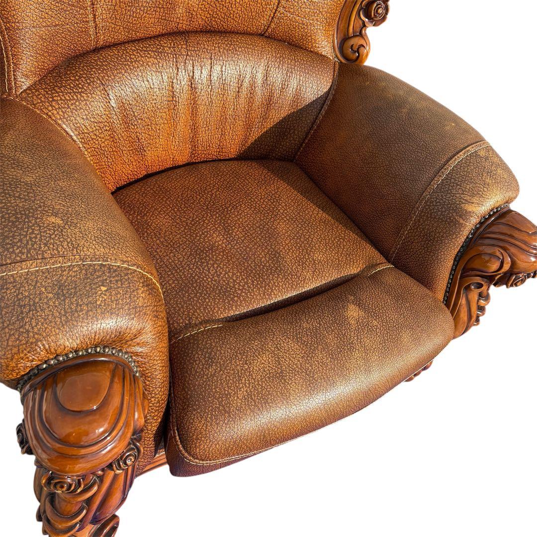 【送料込】ロココ調　ヴィンテージ　1Pソファ　ヨーロピアン　アンティーク　②