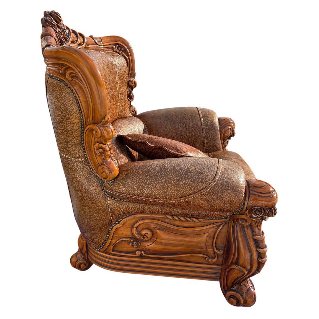 【送料込】ロココ調　ヴィンテージ　1Pソファ　ヨーロピアン　アンティーク　②