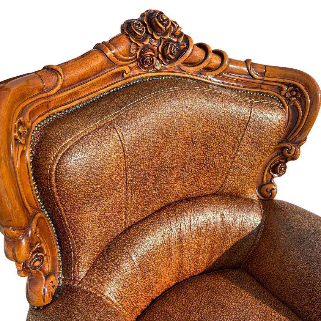 【送料込】ロココ調　ヴィンテージ　1Pソファ　ヨーロピアン　アンティーク　②