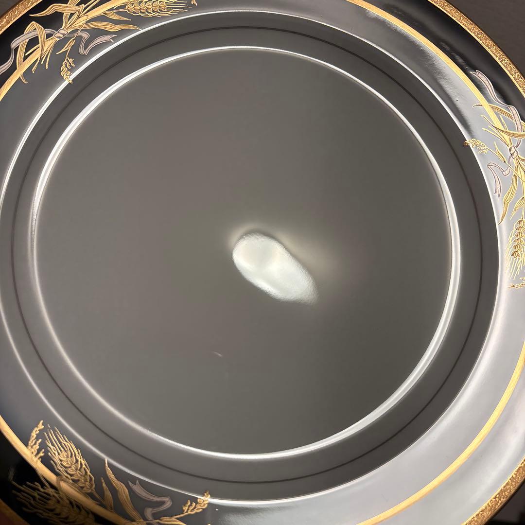 大倉陶園 ロイヤルブルー 瑠璃金彩金蝕稲穂 ディナープレート 26cm