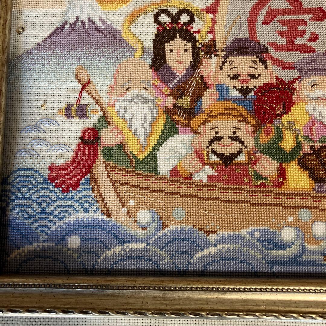 ホビーラホビーレクロスステッチ　七福神のしあわせ宝舟　完成品