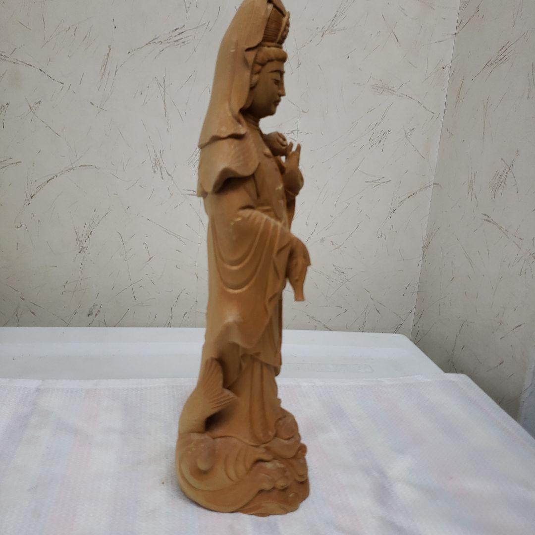 Ｂフライデー　蔵出し特価仏像★桧材 滴水観音菩薩像★高さ：約30cm