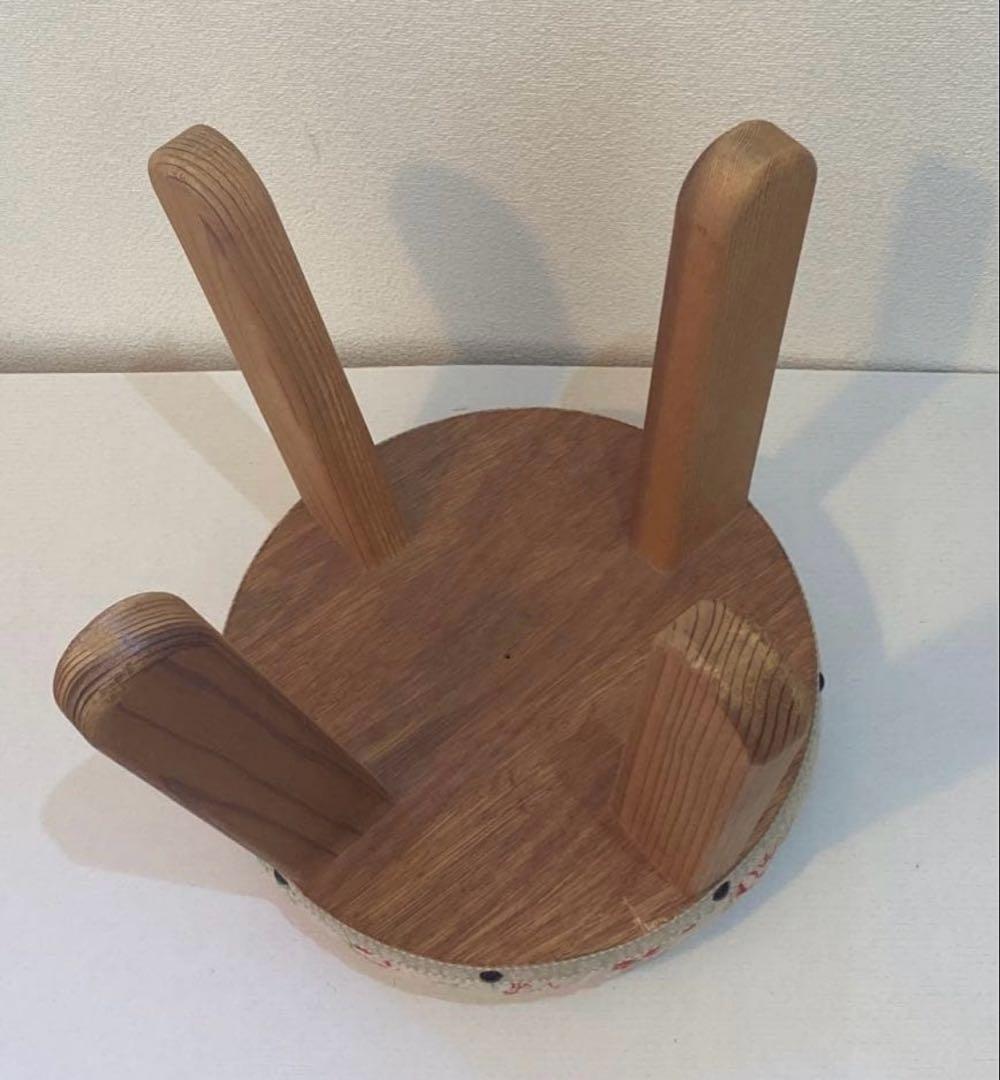 スツール　丸型　花柄　used