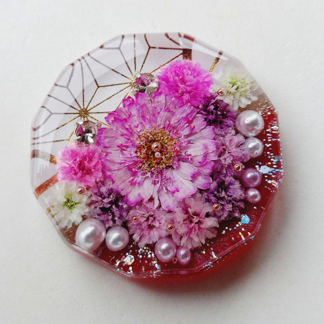 【1691】レジン　マトリカリア　ヘアゴム　ポニーフック　ブロ―チ　ハンドメイド