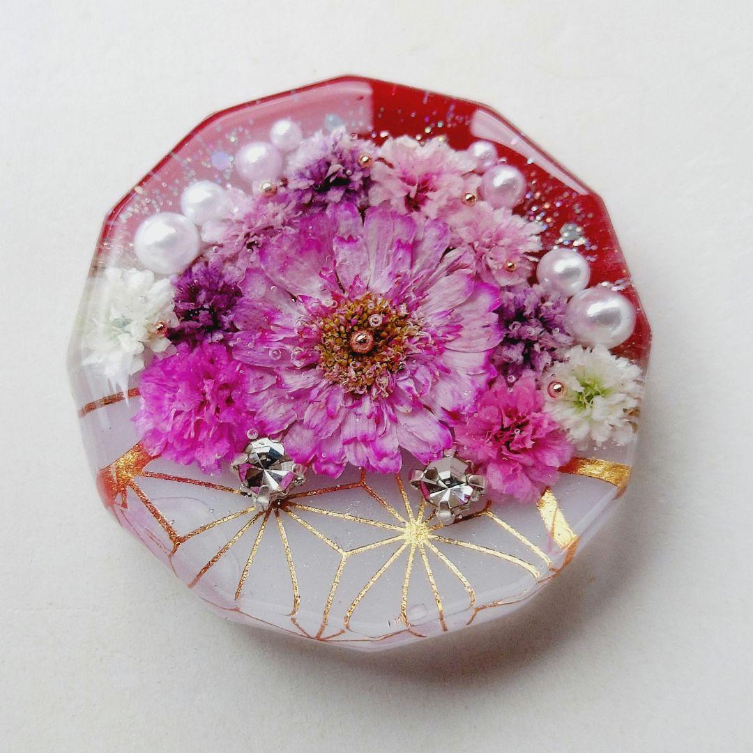 【1691】レジン　マトリカリア　ヘアゴム　ポニーフック　ブロ―チ　ハンドメイド