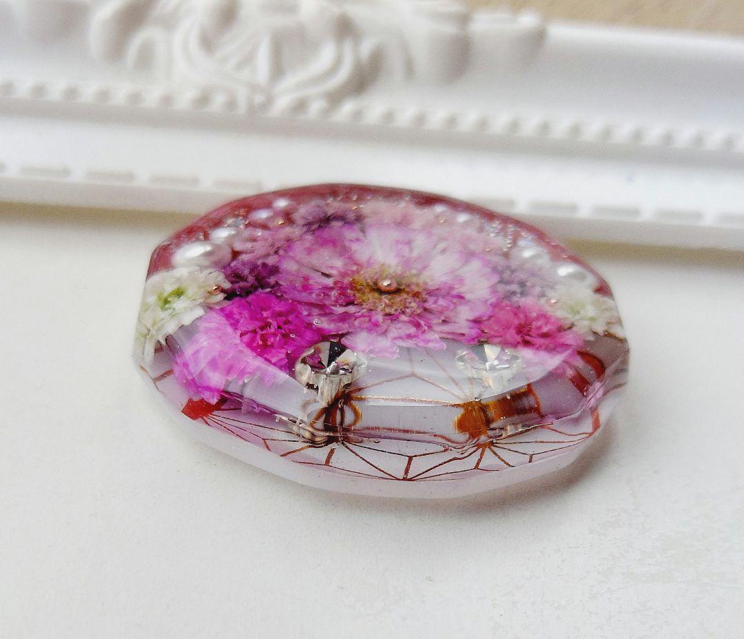 【1691】レジン　マトリカリア　ヘアゴム　ポニーフック　ブロ―チ　ハンドメイド