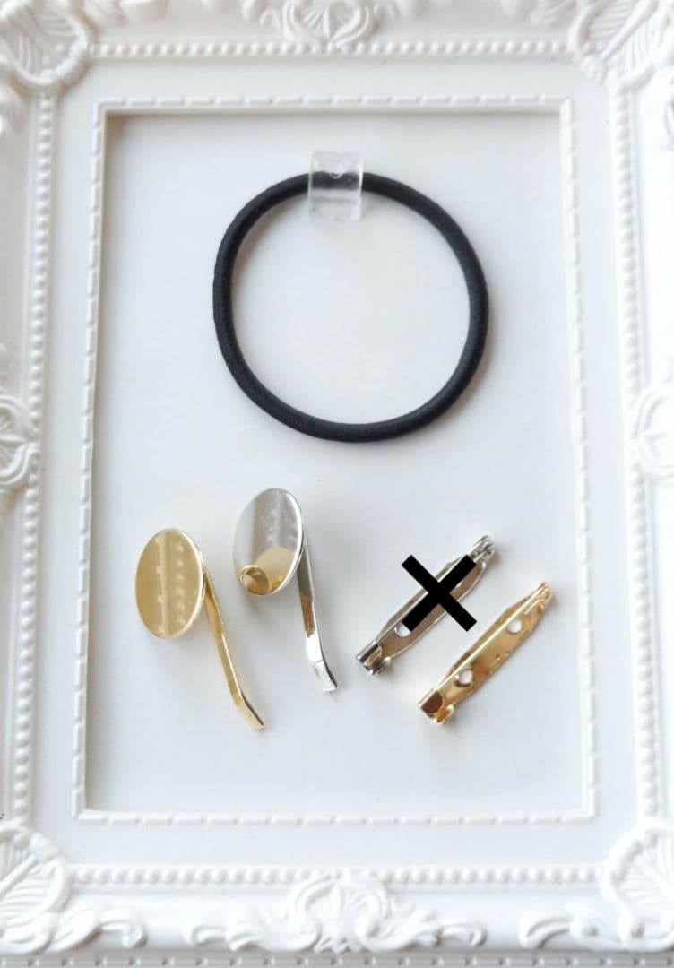 【1691】レジン　マトリカリア　ヘアゴム　ポニーフック　ブロ―チ　ハンドメイド