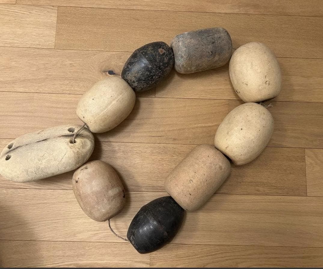 浮子オブジェ 魚網用 ミッドセンチュリー スペースエイジ 古道具 モダンアート