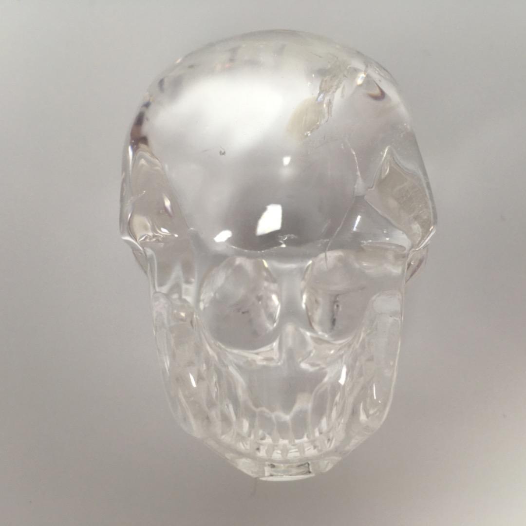 【美品】 水晶 水晶ドクロ パワーストーン 厄除け 魔除け クリスタル