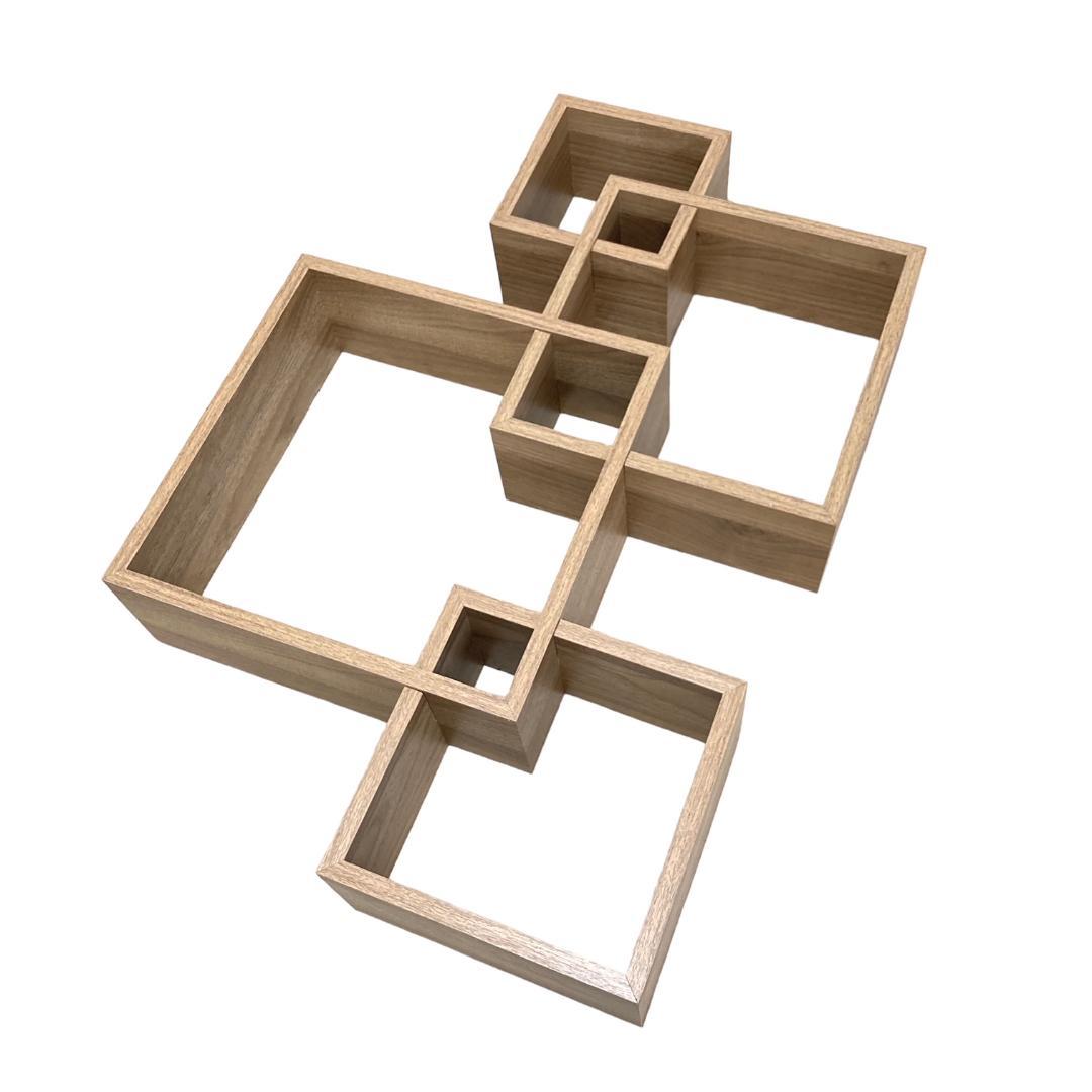 ウォールラック 4 Cube/Natural 飾り棚 ウォールシェルフ 壁付け