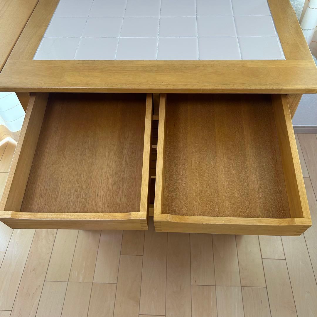 森のサーカス　キッチンワゴン　タイル付　バタフライ　ワーキングワゴン天然木