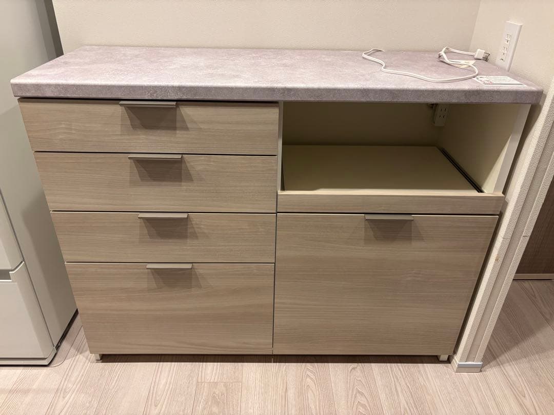 パモウナ カウンター 幅120cm 奥行45cm 高さ94cm シルキーナット