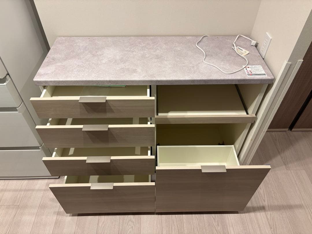 パモウナ カウンター 幅120cm 奥行45cm 高さ94cm シルキーナット