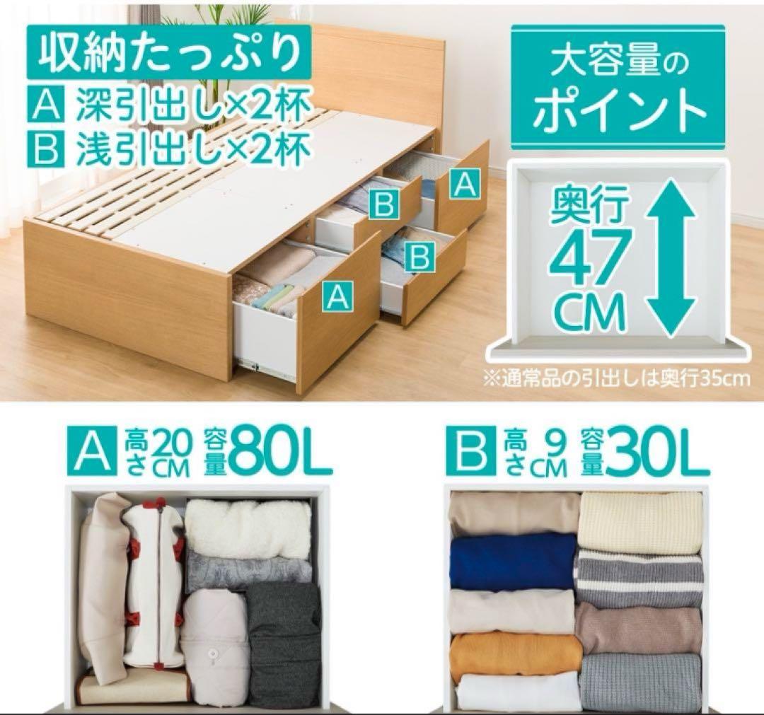 【引き取り限定】ニトリ　シングル　コンセント　ベッドフレーム、マットレス付き