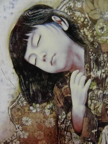 智内兄助、気昇、新品額装付、画集画、状態良好