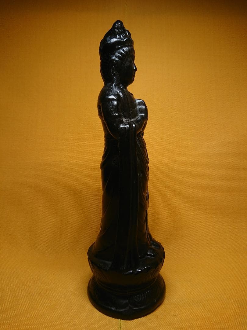 仏教美術　観音　仏像　彫像　石製　置物　インテリア　工芸品　美術品　A1356