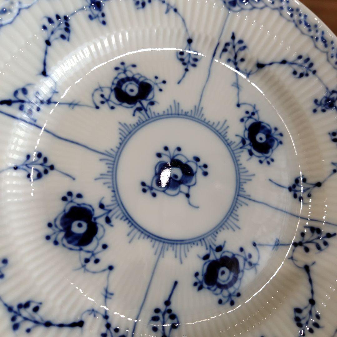 【未使用】ロイヤルコペンハーゲン ブルーフルーテッドハーフレース皿17㎝2枚