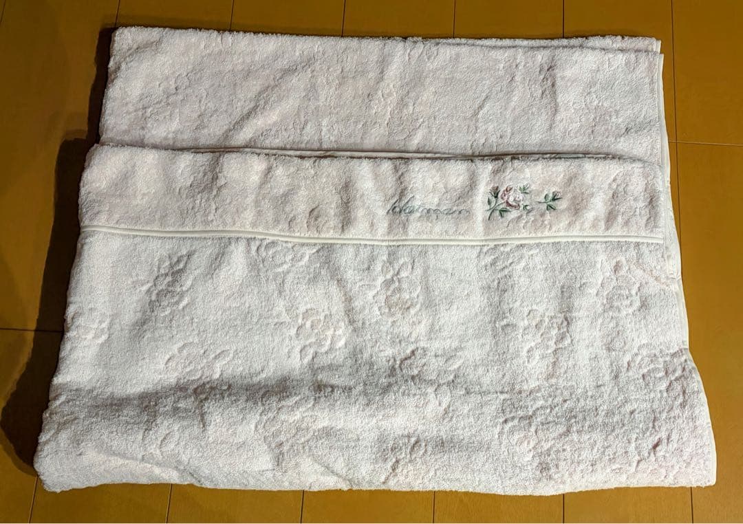 Hotman 花柄刺繍 タオルケット