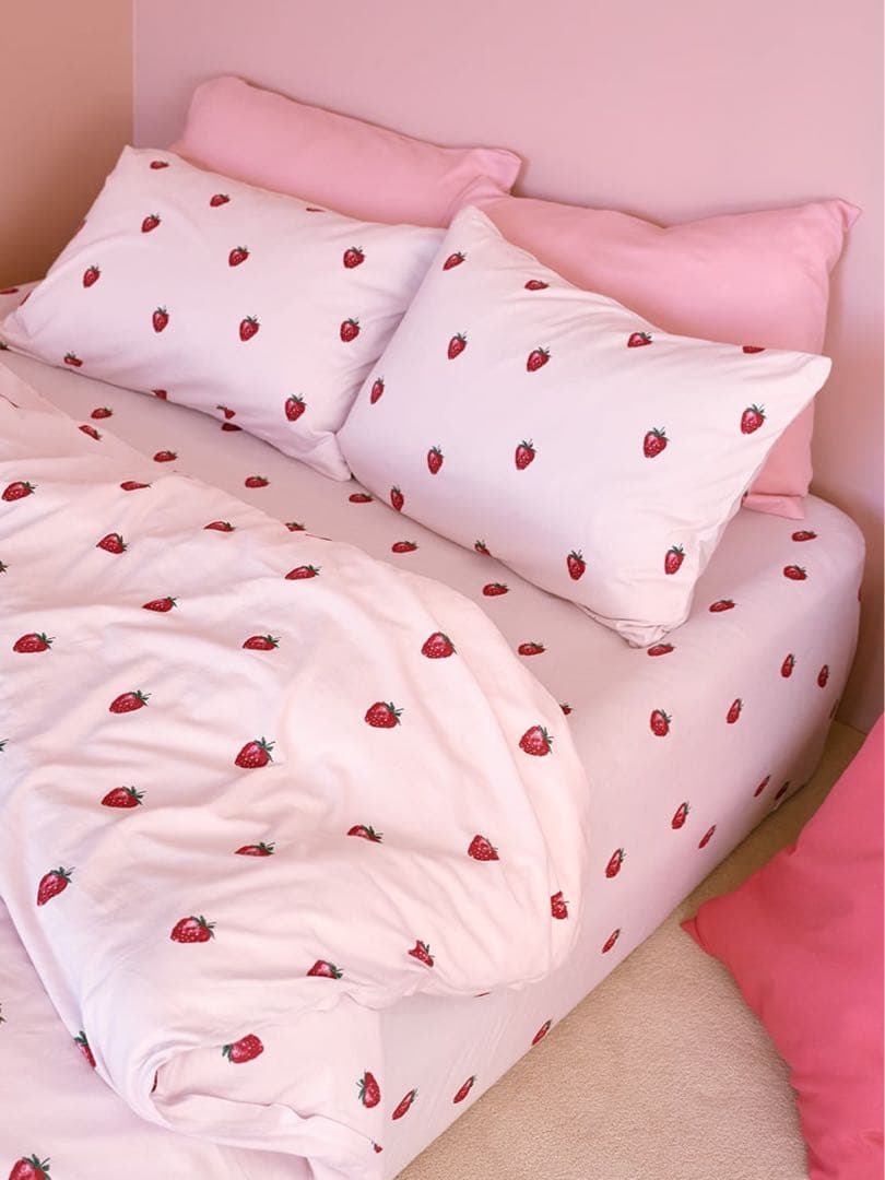 ジェラピケ　寝具　シングル　3点セット　いちご柄　新品