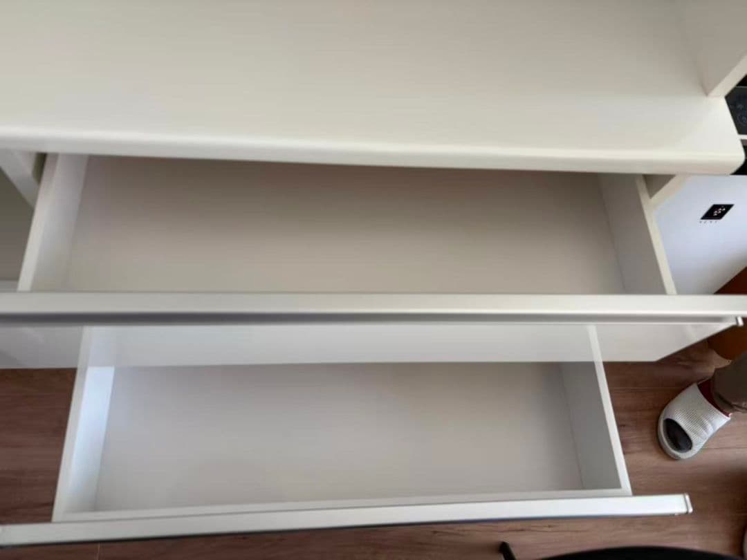 ホワイト 食器棚 ガラス扉 3段棚